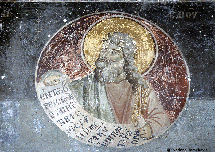 Fresco, south wall, showing saint