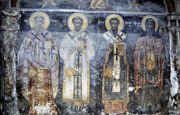 Fresco, façade (?), south, saints