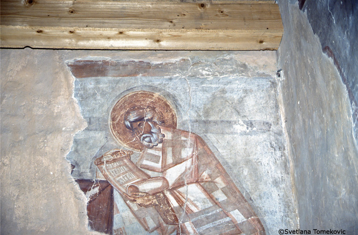 Fresco, chapel, northwest, Gregory of Nyssa (?)