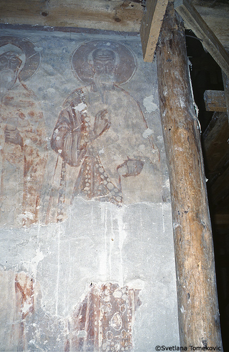 Fresco, north arm, showing monk