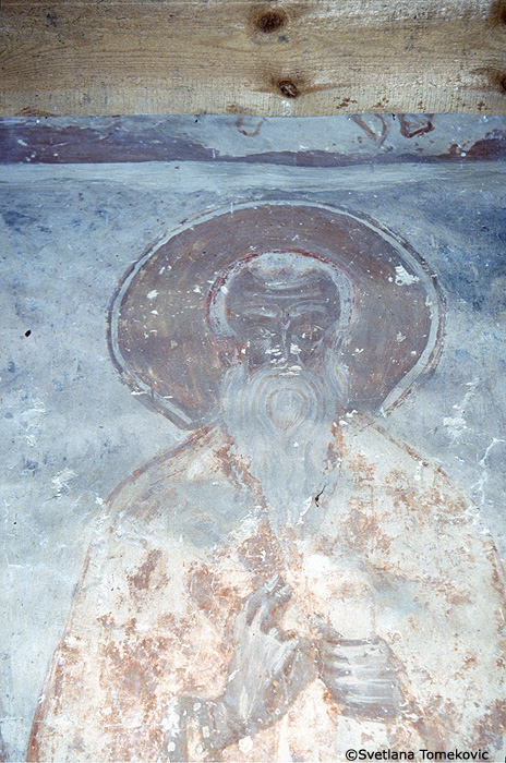 Fresco, north arm, showing monk