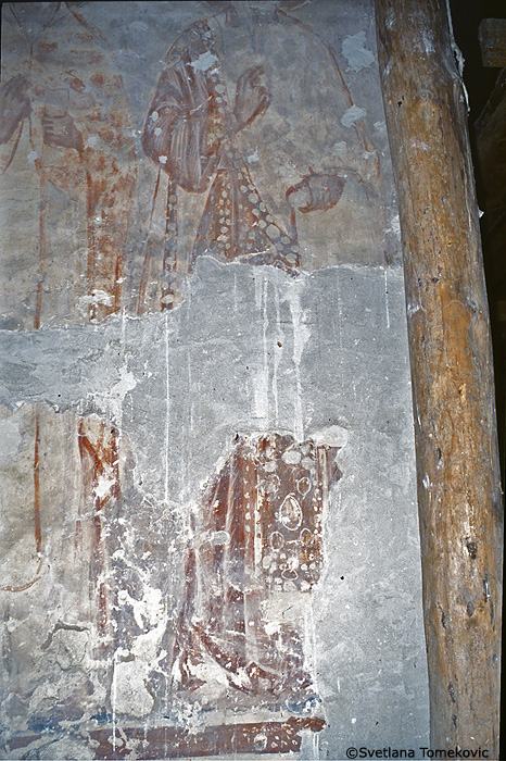 Fresco, north arm, showing monk 