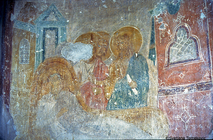 Fresco, diaconicon, possibly showing scene from cycle of John Baptist 