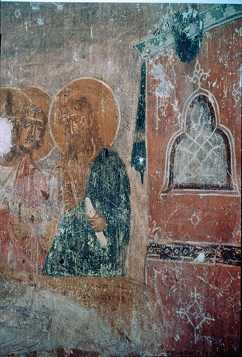 Fresco, diaconicon, possibly showing scene from cycle of John Baptist, detail