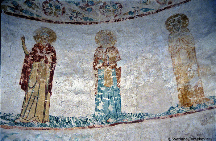 Fresco, monks (nos. 9-11)