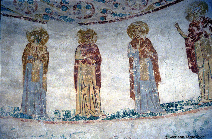 Fresco, monks (nos. 6-9)