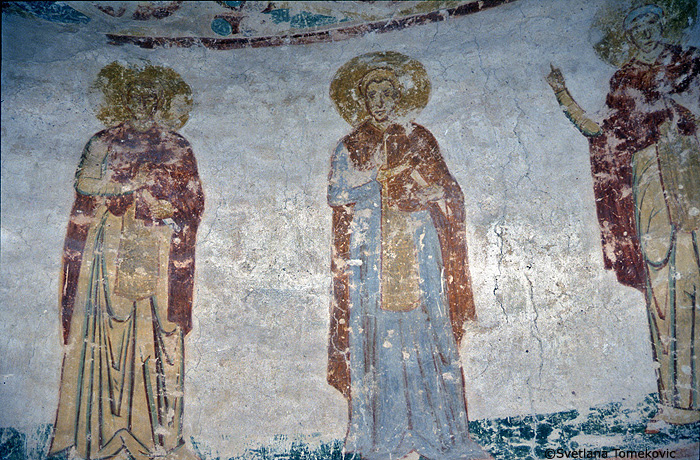 Fresco, monks (nos. 7-9)