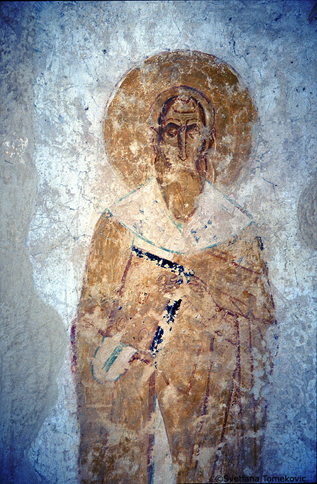 Fresco, wall, west, Bishop