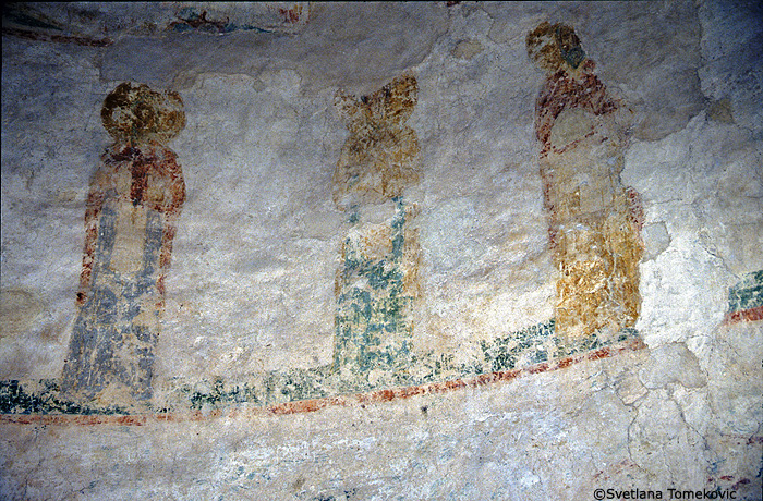 Fresco, monks (nos. 12-14)