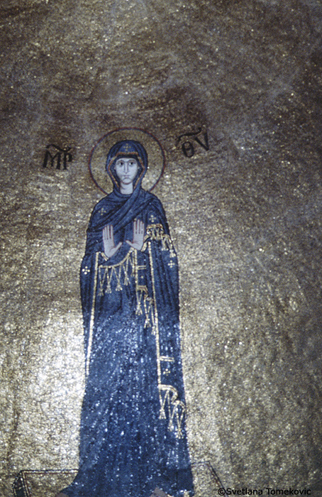 Mosaic, apse, showing Virgin Mary, detail