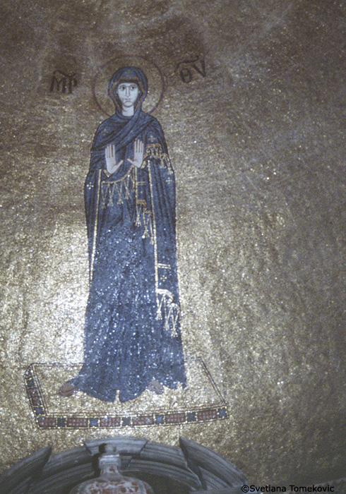 Mosaic, apse, showing Virgin Mary, detail