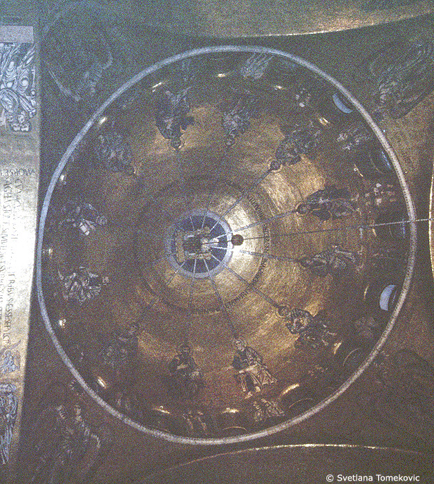 Mosaic, dome, west, showing Pentecost