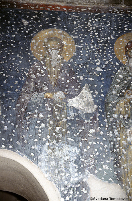 Fresco, north wall, monk
