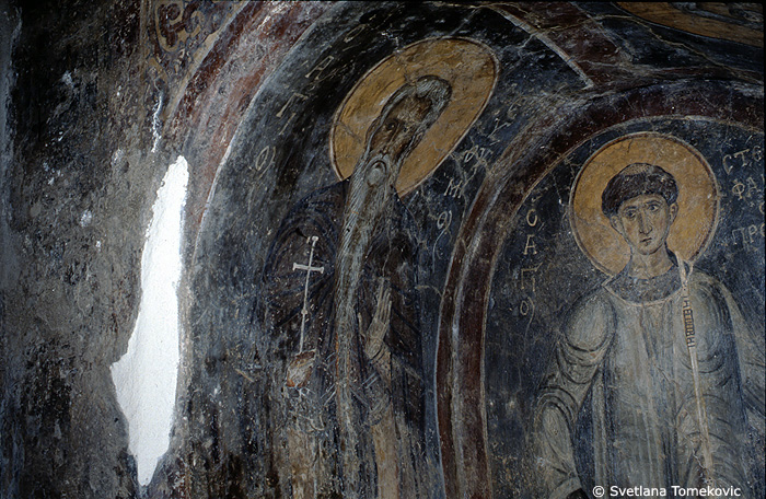 Fresco showing Euthymius and Stephen