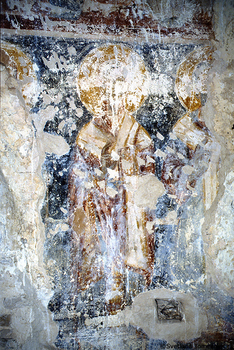 Fresco, prothesis, showing bishops