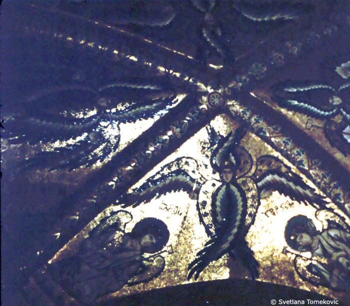 Mosaic, sanctuary, vault, showing angels