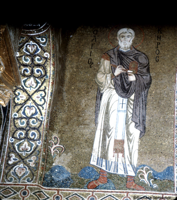 Mosaic, Interior, showing saint, Cyr (?) 