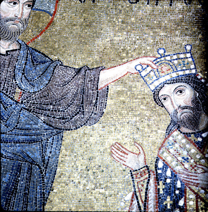 Mosaic, Interior, showing Roger of Sicily and Christ