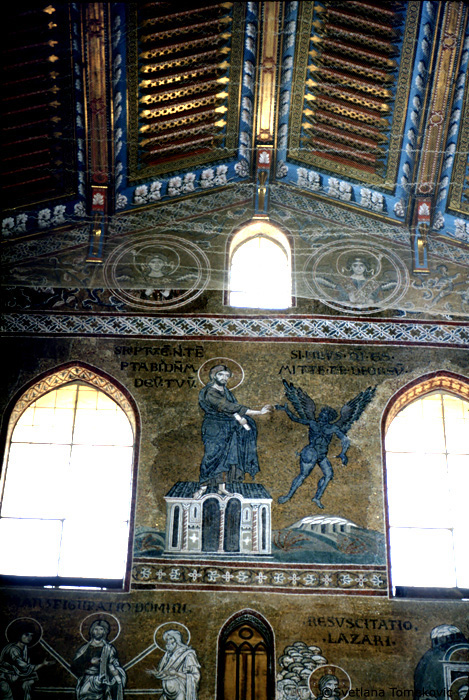 Mosaic, South Transept, South Wall, showing Christ: Temptation, 2nd