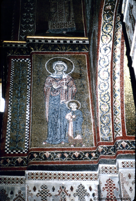 Mosaic, North Transept, South Wall, showing Julitta and Cyricus of Tarsus