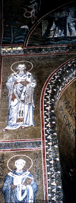 Mosaic, Prothesis, East Wall, showing John Chrysostom