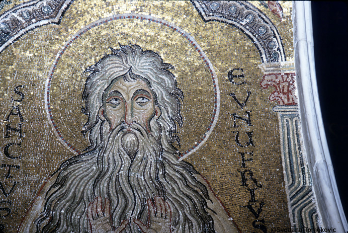 Mosaic, Nave, North Wall, Arch Soffit, showing Onuphrius of Egypt