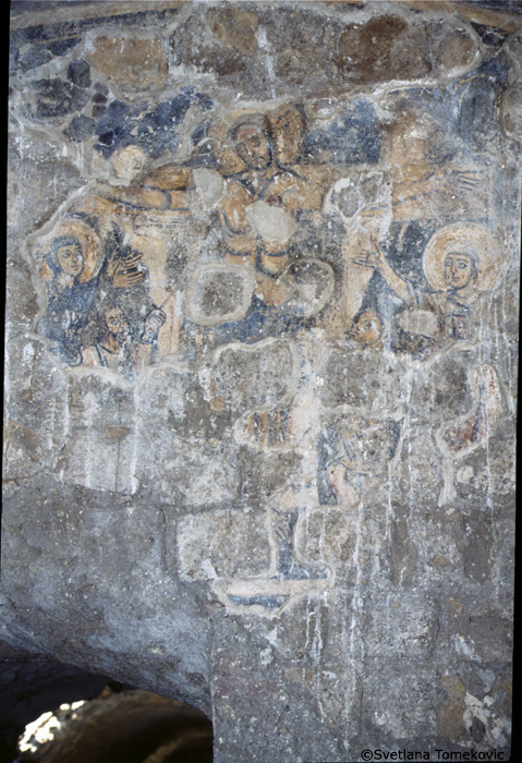 Fresco showing Christ: Crucifixion