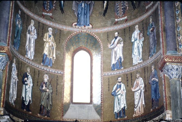 Mosaic, sanctuary, apse wall showing Apostles