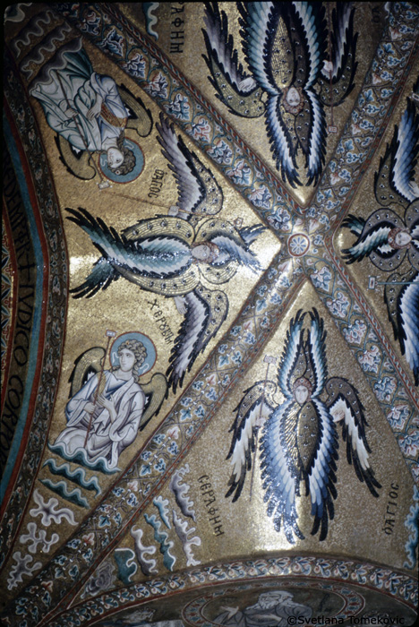 Mosaic, vault, showing angels