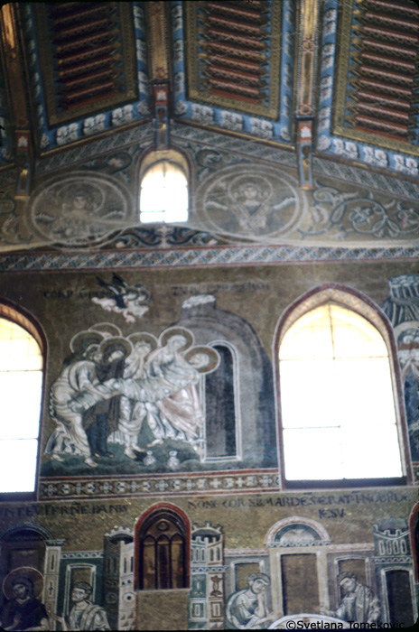 Mosaic, North Transept, North Wall, showing Christ: Entombment