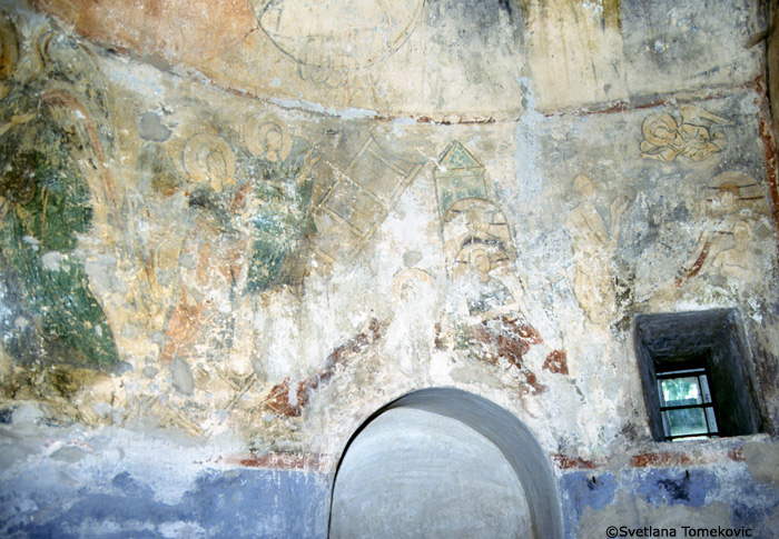 Fresco.  Diaconicon, scenes 4-5. May 1993.