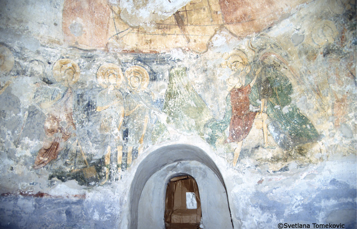 Fresco.  Diaconicon, scenes 2-3. May 1993.