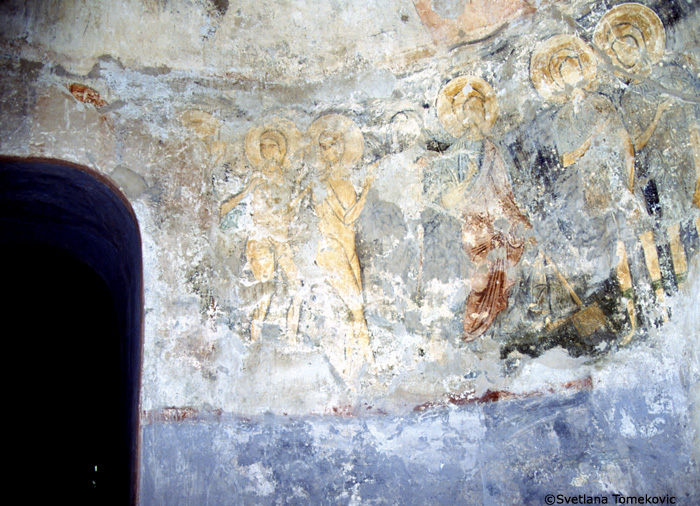 Fresco.  Diaconicon, scenes 1-2. May 1993.