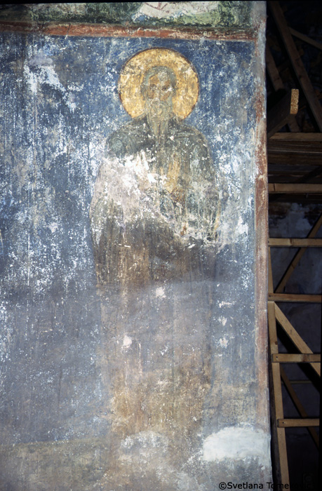 Fresco.  South arm, west wall, Moses (?) 26. May 1993.