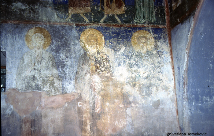 Fresco.  South arm, south wall, Moires (?) 18, 19, 20. May 1993.