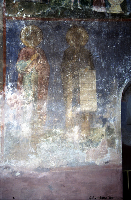Fresco.  South arm, east wall, Moire (?) 12. May 1993.