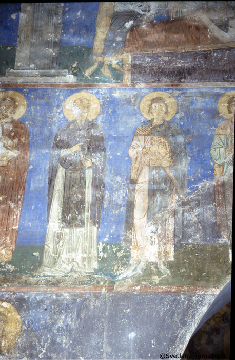 Fresco.  North arm, west wall, Cyr. May 1993.