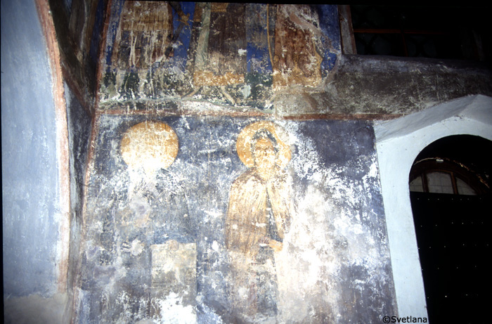Fresco.  North arm, north wall, Moires (?) 5-6. May 1993.