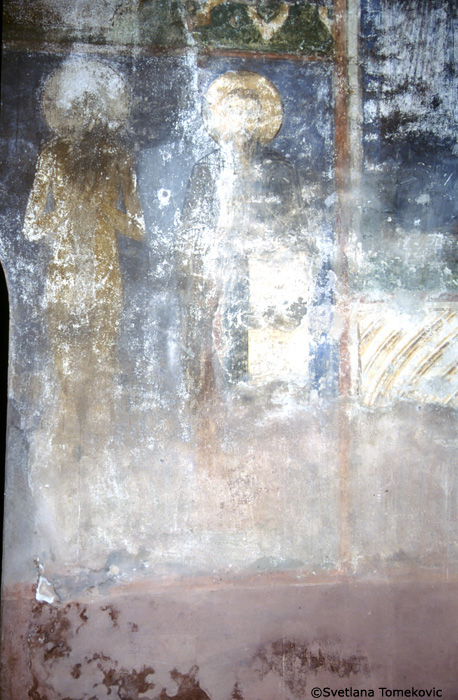 Fresco.  North arm, east wall, Moires (?) 3-4. May 1993.