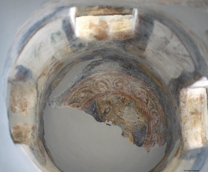 Fresco, prothesis, dome, showing Christ (Christ Emmanuel)