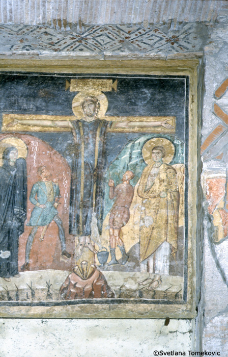 Fresco, showing Christ: Crucifixion 