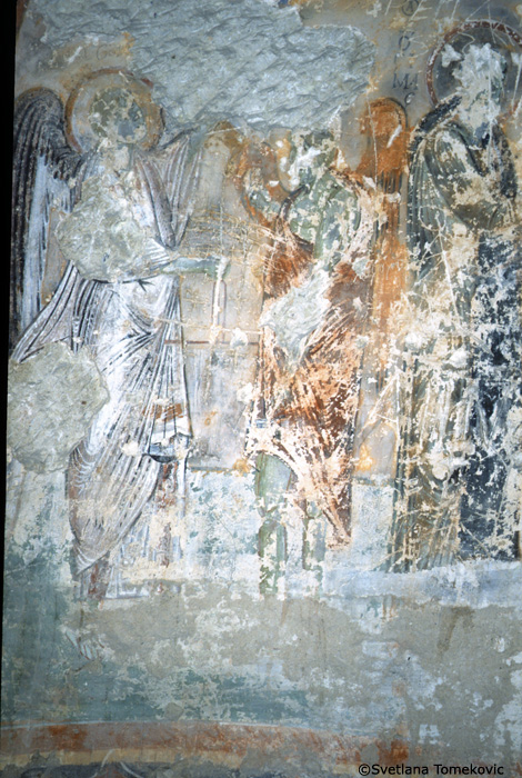 Fresco, sancutary, north apse showing Weighing of Soul