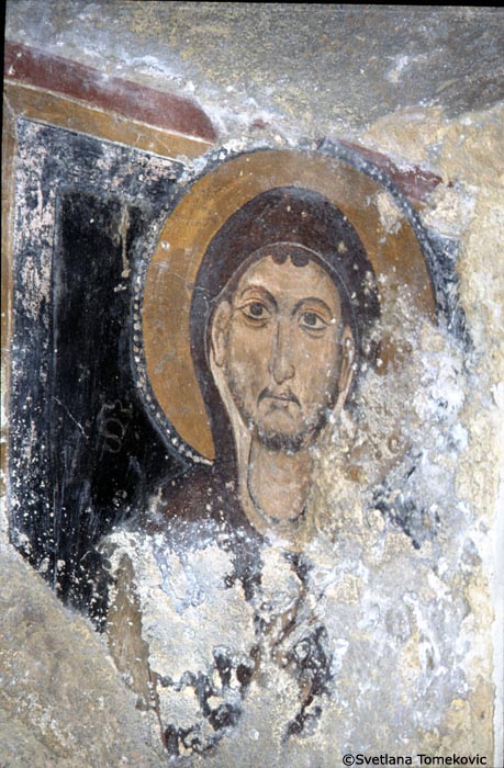 Fresco, showing Saint, Monk