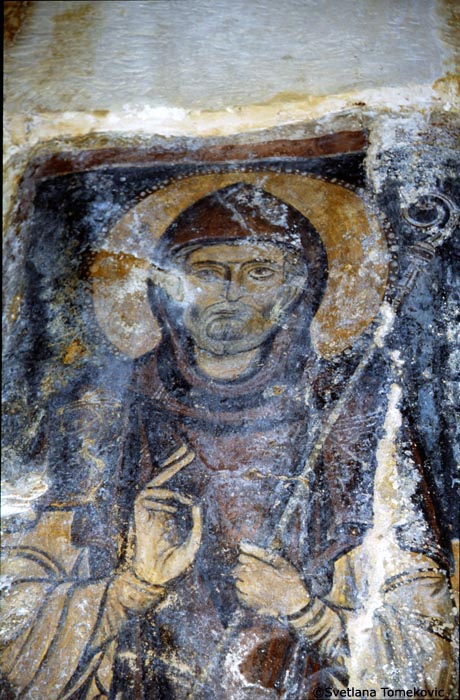 Fresco, showing Benedict of Montecassino