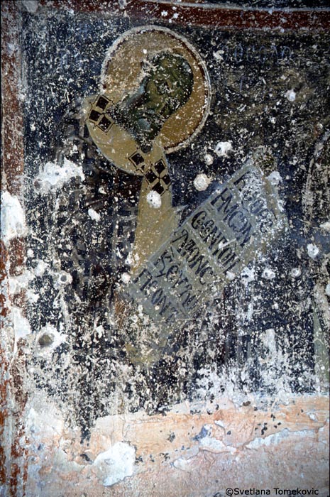 Fresco, apse, first register, north side, showing Theologian Saint