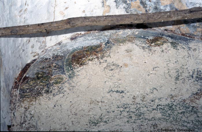Fresco, east tympanum, showing Transfiguration