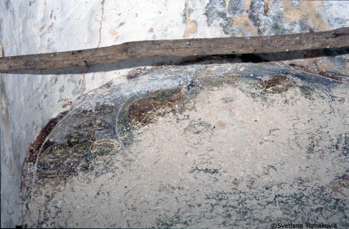 Fresco, east tympanum, showing Transfiguration