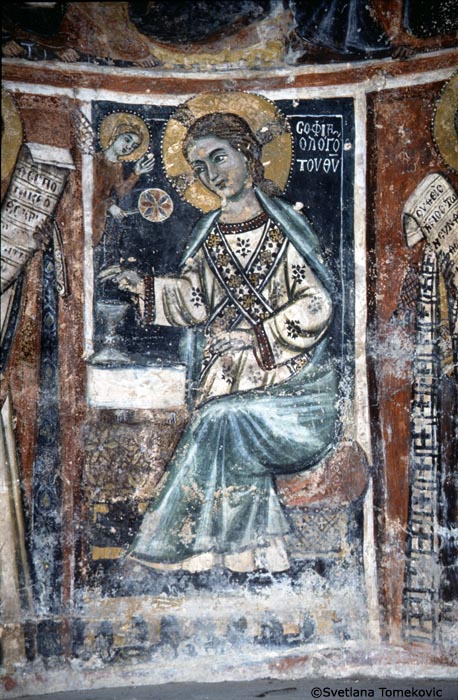 Fresco, apse, first register, showing Saint