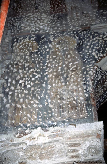 Fresco, nave, wall showing monks