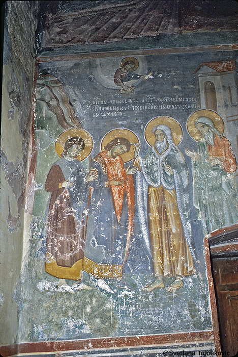 North Wall: Elijah anointing Hazael (?).